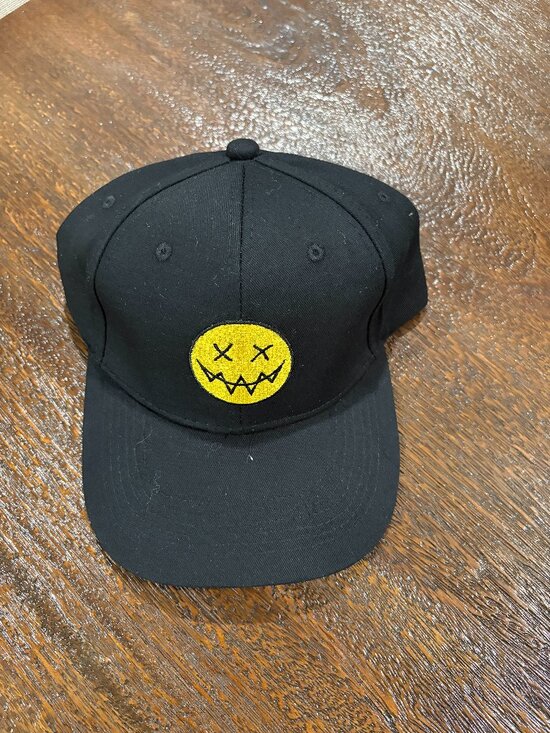 Dubby Other - Dubby Be Better Crazy Smiley Face Black Baseball Cap Hat NEW